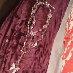 Elegant Matching Mother And Daughter lver Butterfly Necklaces Free Gift Included